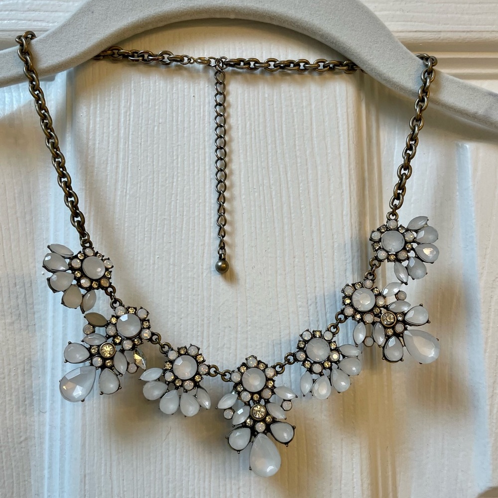 White and gold statement necklace
